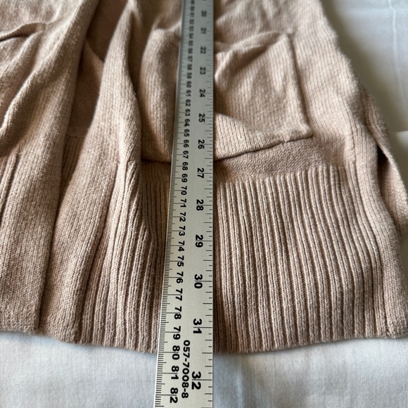 Old Navy Long Sleeve Open Front Cardigan Sweater Beige Small Pockets Career Knit - Picture 9 of 13